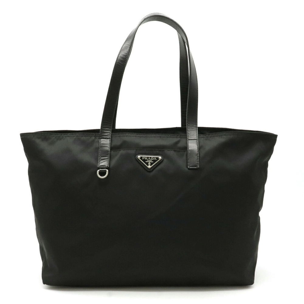 Prada Tote Tessuto Saffiano Bag Shoulder Hobo Leather NERO Black